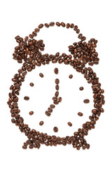 Alarm clock made of coffee grains