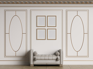 Classic interior walls with copy space