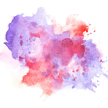 splash shades purple watercolor on paper background. © caanebez