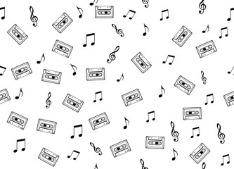 seamless musical symbols and marks seamless background with musical notes,  Seamless pattern with music notes  vector