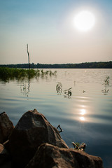 sunset on lake