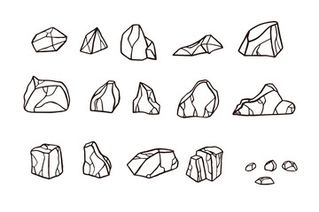 Outline sketch stone set.