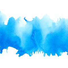 brush splash blue abstract watercolor background.