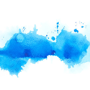 watercolor bluebrush splash on paper background.