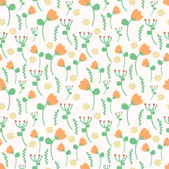 Flower seamless pattern background. Vector illustration.