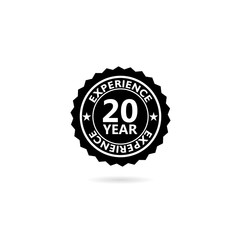 20 years experience web icon illustration isolated on white background