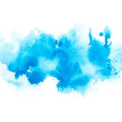 blue watercolor background.
