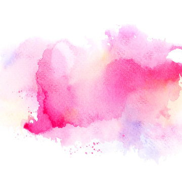 abstract watercolor background brush pink on paper.