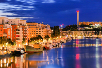 Obraz premium Stockholm, Sweden The area of Hammarby Hamnen at dawn.