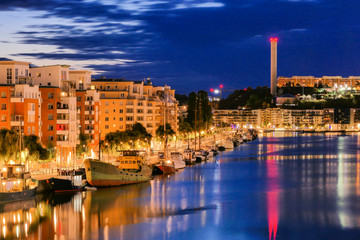 Stockholm, Sweden The area of Hammarby Hamnen at dawn.