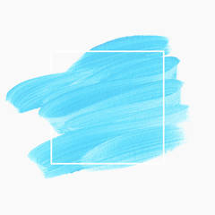 Logo brush stroke painted watercolor background vector over square frame. Perfect design for any creative ideas.