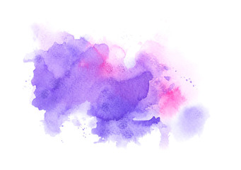 abstract watercolor background.splash color purple on paper.