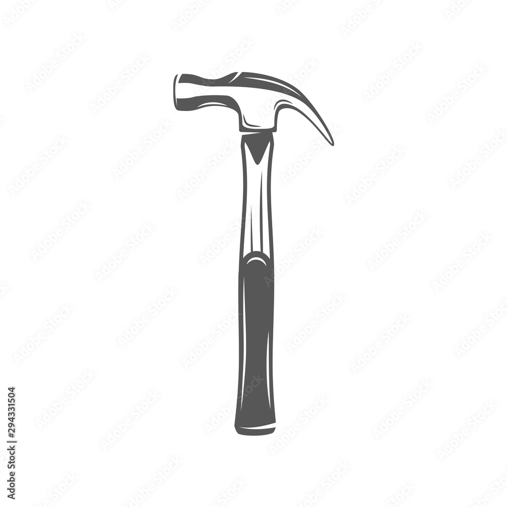 Wall mural hammer isolated on white background