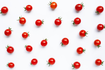 Fresh cherry tomatoes on white