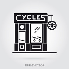 Bicycle store vector glyph icon