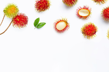 Rambutan isolated on white background.