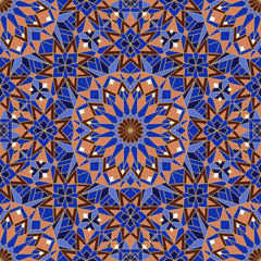 Morrocan seamless mosaic pattern. Arabic abstract background