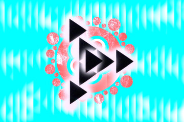 Geometric space of wave-circle triangles, abstract image of trance state of consciousness