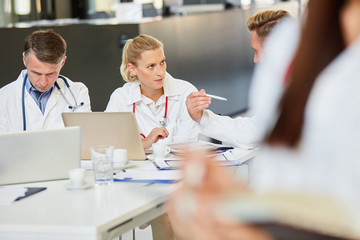 Group of doctors in training in a meeting