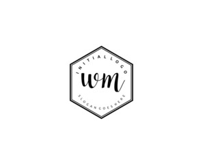 WM Initial handwriting logo vector
