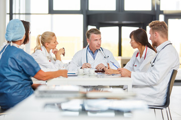 Group of doctors in a team meeting