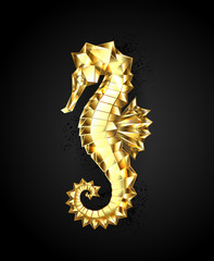 Gold polygonal seahorse