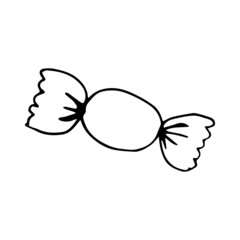 Hand drawn wrapped candy vector illustration