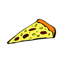 Hand drawn puzza vector illustration,