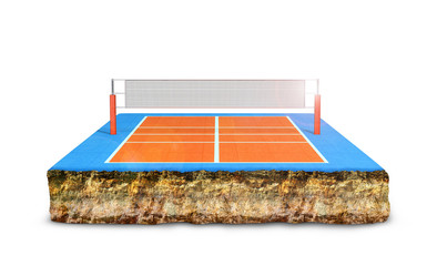 volleyball court, field. 3d illustration