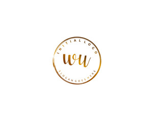 WU Initial handwriting logo vector