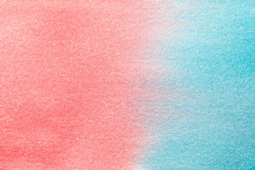 Abstract art background light blue and pink colors. Watercolor painting on canvas.