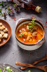 Pumpkin chilli soup