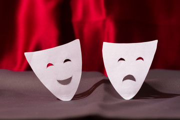 Theatre concept with the white masks