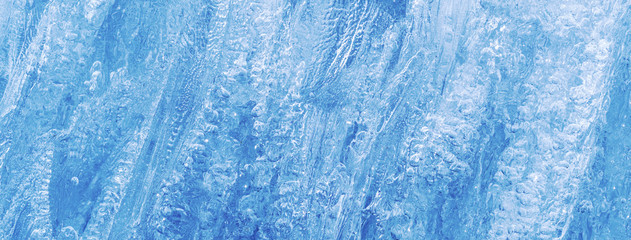 Blue ice abstract natural background