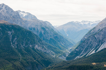 Naklejka premium Scuol, Val S-charl, S-charl, Schlucht, Alpen, Unterengadin, Wanderwg, Nationalpark, Graubünden, Sommer, Schweiz