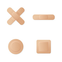 Medical adhesive bandage plasters set icon.