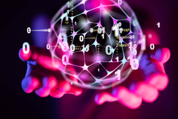 hand open in dark backgroubd