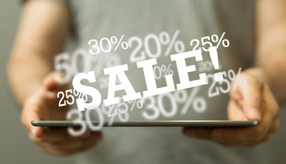 percent shopping digital in hand