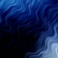 Dark BLUE vector texture with curves. Colorful illustration in circular style with lines. Pattern for busines booklets, leaflets