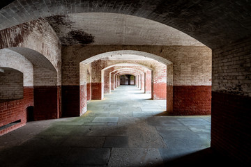 Corridors of Fort Point, San Francisco, California.