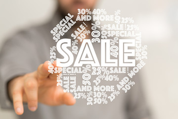 sale digital percent in hand