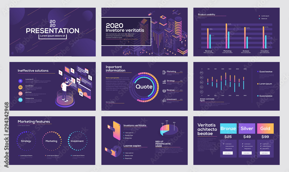 Canvas Prints infographics slide template design 3