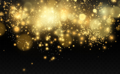 Fototapeta na wymiar Brilliant gold dust vector shine. Glittering shiny ornaments for background. Vector illustration.