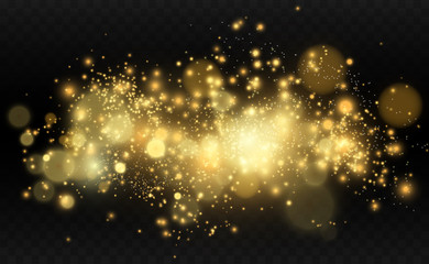 Brilliant gold dust vector shine. Glittering shiny ornaments for background. Vector illustration.