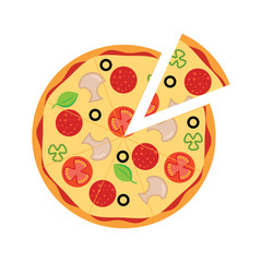 Pizza icon isolated sign symbol vector illustration
