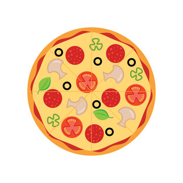 Pizza icon isolated sign symbol vector illustration