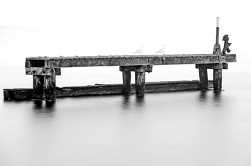 bridge on river -long-term exposure