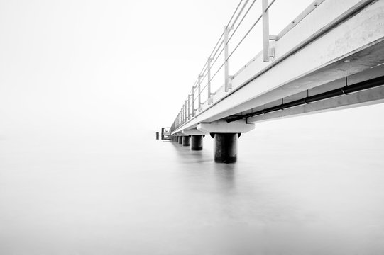 bridge over the river - long-term exposure