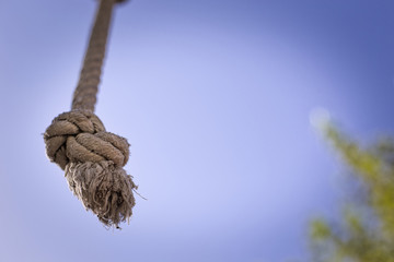 Ancient rope forming a knot.