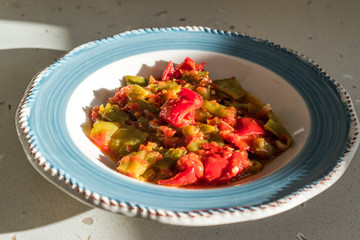 Turkish Green Pepper with Tomato Sauce / Biber Yaglamasi.